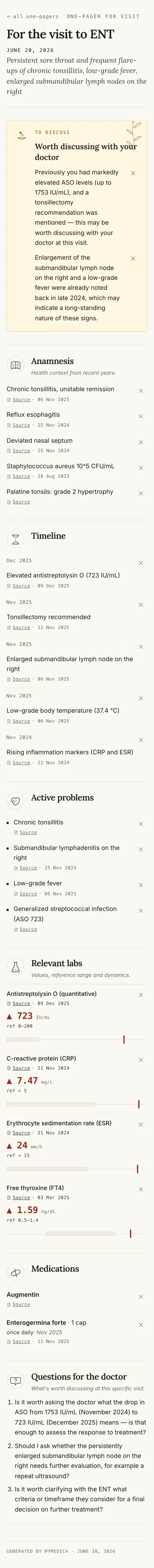 Health Snapshot on a phone